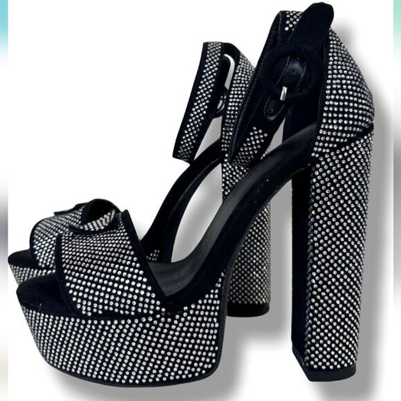 BRAND NEW OLIVIA JOHNSON CHUNKY PLATFORM ANKLE HIGH HEELED SANDALS - Picture 4 of 16